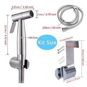 Bidet Toilet Cleaning Pet Bath Stainless Steel Douche Muslim Shower <b>Spray</b> with Hose Stainless Steel Handheld Bidet Sprayer Kit - Product Image 2