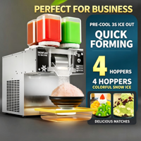 Machine à glace pilée commerciale Bingsu avec 4 bacs, fabrication rapide de glace, type broyeur à bouteille d'eau pour les magasins de boissons