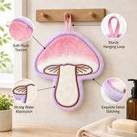 Serviette de toilette en peluche en forme de champignon en tissu doux, personnalisable et économique