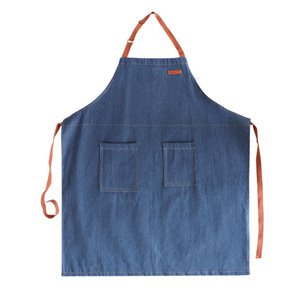 Tablier en jean pour femmes et hommes, vêtements de travail de cuisine, durable, couleur unie, anti-salissure, tablier à usage quotidien - Product Image 4