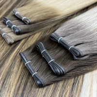 Extensions de cheveux russes Remy double trame, double épaisseur, avec fixation par tissage, pour toutes les couleurs