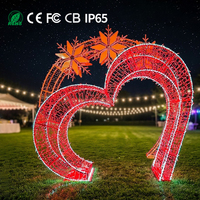 Arche lumineuse LED personnalisée pour extérieur, étanche, motif cœur et papillon, IP65, pour Halloween/Noël/Thanksgiving, à intensité variable