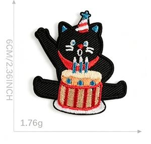 Computer Embroidery Self-adhesive Polyester Cartoon <b>Cat</b> Patches for Clothing Shoes <b>Hats</b> Bags Mobile Phone Cases - Product Image 3