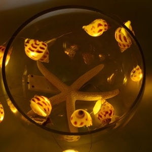 Cadena de luces LED de <span class=keywords><strong>concha</strong></span> de estrella de mar Natural con batería, luces blancas cálidas para fiestas, dormitorio, decoraciones de boda - Product Image 5