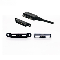 موصل شحن مغناطيسي JBL 2 3 7 Pin DIN SMT Pogo Pin عالي التيار 2 أمبير مطلي بالذهب مع غلاف نحاسي مقاوم للماء قابل للتخصيص للوحة الدوائر المطبوعة