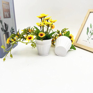 Plante artificielle de tournesol Paulon en pot, hauteur 16 cm, mini bonsaï rond pour la décoration intérieure - Product Image 3