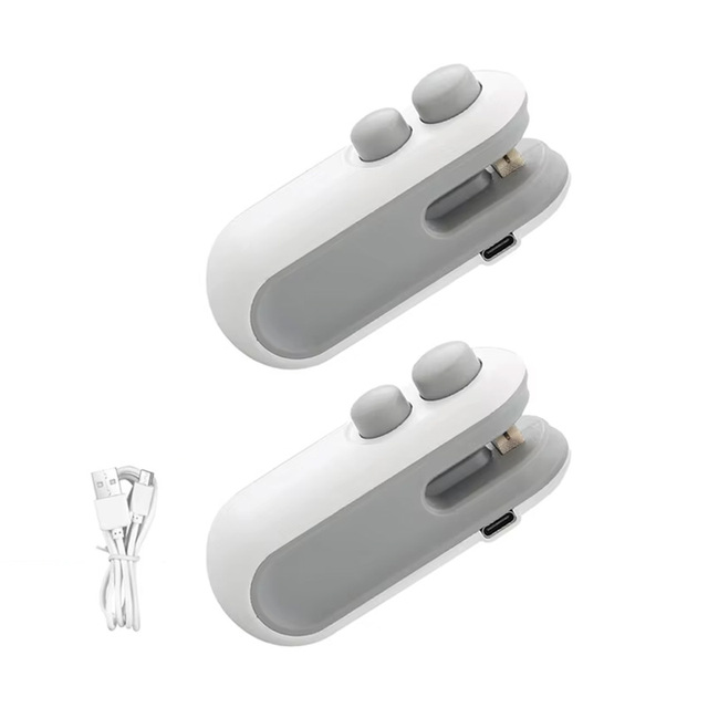 Handheld USB Rechargeable Mini Clip Bag Sealing Machine Food Plastic Bag Sealer Heat Seal with Cutter Portable Vacuum Sealer
