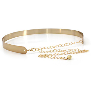 Women Punk Full Metal Mirror Skinny Waist <strong>Belt</strong> 2cm 3.5cm Metallic <strong>Gold</strong> Plate Wide <strong>Chains</strong> Lady Adjustable <strong>Belt</strong> <strong>for</strong> <strong>Dress</strong> - Product Image 3