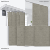 Proveedor Profesional de Persianas Verticales Extensibles de 4 Rieles con Bloqueo de Luz al 100% y Filtro de Luz, Persianas de Panel Deslizante para Patio