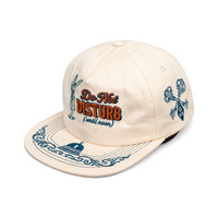 Casquette à visière plate brodée, motif hôtelier vintage, broderie bicolore, casquette snapback unisexe, logo personnalisé, OEM, vente en gros