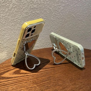 Funda de teléfono con espejo y soporte de diamantes en forma de corazón con puntos de brillantina, a la última moda, para iPhone 13 14 15 16 17 Pro Max, para chicas. - Product Image 4