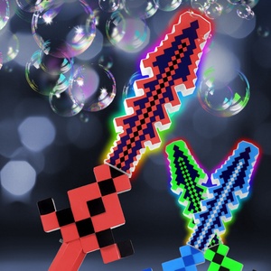 Varita de burbujas con luz LED intermitente y agua para hacer burbujas, espada de burbujas eléctrica automática con música de Navidad/Unicornio para niños - Product Image 4