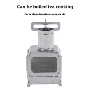 SOLOMAN fornello da campeggio portatile in acciaio inossidabile per legna da ardere facile da trasportare pieghevole facilmente pulito per cucinare da tè all'aperto - Product Image 2