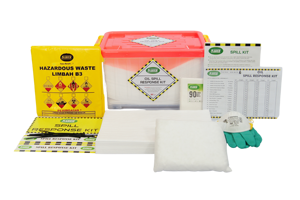 Kit anti-déversement d'hydrocarbures Compact SABER 10 litres avec boîte transparente, réponse rapide, kit de nettoyage des déversements uniquement, avec boîte transparente pour les petites fuites en atelier - Product Image 3