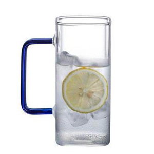 Tazza di <span class=keywords><strong>vetro</strong></span> borosilicato resistente su misura tazza tazza con manico colorato per bere Latte Shake tè <span class=keywords><strong>caffè</strong></span> - Product Image 6