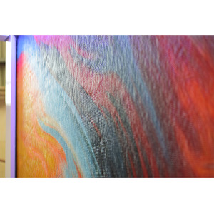 घर कार्यालय रंगीन पैटर्न के साथ एलईडी पानी पर्दा टेम्पर्ड ग्लास पानी दीवार स्टील फ्रेम - Product Image 4
