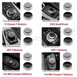Boutons multimédias de voiture, garnitures de boutons, couvercles décoratifs, autocollants ABS IDrive, décoration universelle pour BMW Mini Cooper / NBT 5/7 boutons - Product Image 2