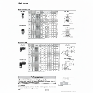 อุปกรณ์นิวเมติกแบบสัมผัสเดียวสำหรับชิ้นส่วนนิวเมติก KAH10-U03 - Product Image 1