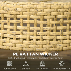 DB Brown PE Wicker Juego de mesa auxiliar para patio Colección de muebles de exterior con estilo - Product Image 5