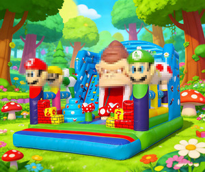 Structure gonflable commerciale pour enfants, château de saut, parcours d'obstacles, thème <span class=keywords><strong>Mario</strong></span>, grande aire de jeux gonflable - Product Image 1