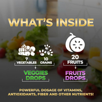 Biokom Gouttes liquides pour fruits et légumes faites avec des aliments entiers Superfoods Goutte de fruits et légumes pour la digestion et l'alimentation