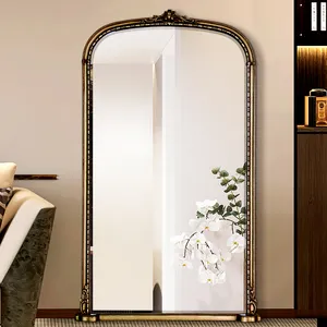 Französischer barocker antiker gewölbter Spiegel für Wand dekoration Fancy Vanity Mirror