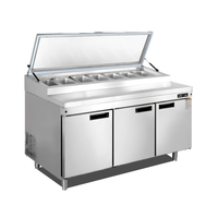 Salar Table de travail pour la préparation des pizzas commerciales en acier inoxydable à température unique Équipement de réfrigération à air pour la préparation des pizzas