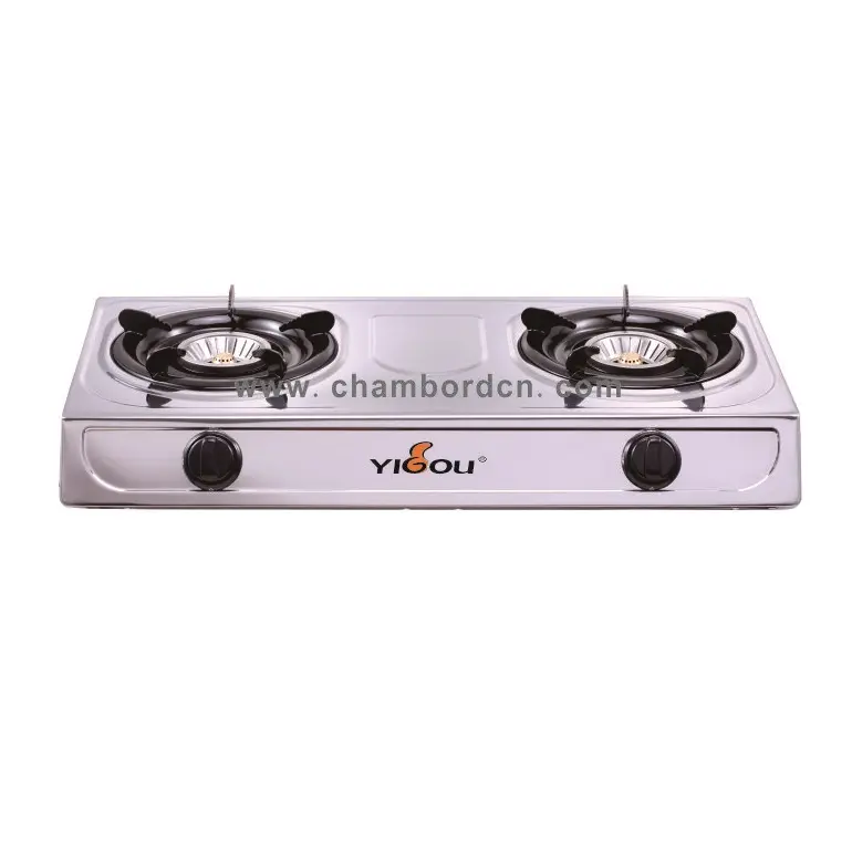 Commercial Blue Flame Table Top Stainless Steel Wok LPG NG 2 Burner Gas Stove Kitchen Gas cooker