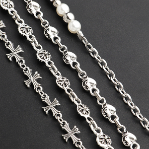 Cool Rétro Bijou Style Punk Urbain Chaîne de Perles Pendentif Personnalisé Croix Chrétienne en Acier Inoxydable <span class=keywords><strong>Collier</strong></span> pour Hommes Femmes - Product Image 4
