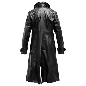 Abrigo de Cuero Largo para Hombre, Ecológico, de Alta Calidad, con Doble Botonadura, Resistente al Viento, Estampado, Estilo Invernal, Grueso, Talla y Color Personalizables - Product Image 4