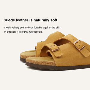 Mules personnalisées en daim pour l'été, semelle EVA, fond épais, bout fermé, légères, à enfiler, avec logo personnalisé pour hommes et femmes - Product Image 2
