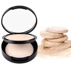 OEM & ODM 4-farbe pulver mit puff beleuchtung kunden machen up private label gedrückt pulver powder foundation