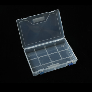 Transparent Plastic Double <b>Lock</b> 10 Compartment Storage <b>Box</b> For Home Organization Desktop Use - Product Image 2