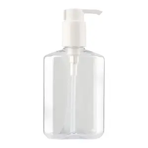 Fabrika tedarikçisi otel olanakları seyahat ev şampuanı boş kozmetik geri dönüşüm ambalaj çevre dostu PET plastik şişe 236ml
