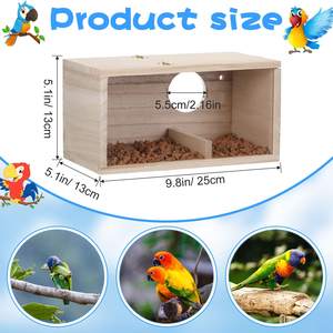 Papağan yetiştiriciliği kutusu açık kuş evleri bahçe dekorasyon ahşap kuş yuva kafes - Product Image 2