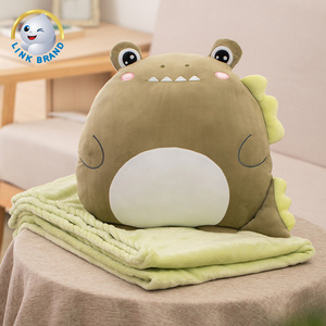 LK ยูนิคอร์นน่ากอดสิงโตวัวเสือหมีอโวคาโดยัดไส้หมอนและผ้าห่มขนแกะคอมโบผ้าห่มและหมอนเดินทาง2 in 1 - Product Image 1