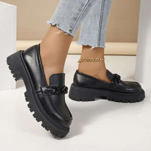 <span class=keywords><strong>Chaussures</strong></span> confortables <span class=keywords><strong>pour</strong></span> femmes, style anglais, en cuir, à enfiler, plates, à talon bas, grandes tailles, nouvelle collection printemps-automne 2026 - Product Image 3
