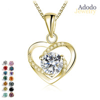 <strong>Best</strong> <strong>Selling</strong> Fine Jewelry 925 Sterling Silver Round Cut 1CT VVS Colored <strong>Moissanite</strong> Gold Plated Love Heart Necklace Women