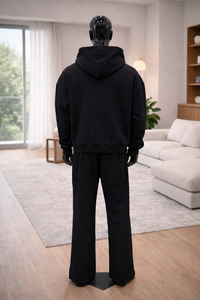 Custom Zipper <strong>Tracksuit</strong> Hoodie And Sweatpants Set Designer 100% Cotton Sports Baggy Flared <strong>Tracksuit</strong> Set For Men High Quality - Product Image 2