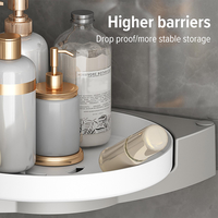 Étagère d'angle de douche en métal, pliable, pour rangement domestique, en bambou, pour salle de bain, avec support suspendu pour verre