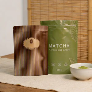 Sacs à café personnalisés avec valve et fermeture éclair transparents 250G Emballage de grains de café Fenêtre transparente montre le produit frais - Product Image 2