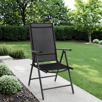 Chaise pliante 7 positions, cadre en tube d'aluminium, chaise de jardin réglable, mobilier de jardin moderne