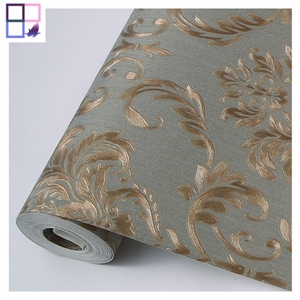 Thiết kế hiện đại <span class=keywords><strong>3D</strong></span> PVC Vinyl hình nền Damask Mô hình nhà tường tấm thảm cho bệnh viện & Mall dự án mới & không thấm nước - Product Image 1