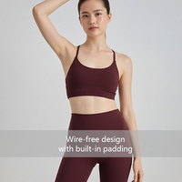 Soutien-gorge de yoga de haute qualité, modèle tendance pour la gym, confortable, froncé, sexy, avec fines bretelles