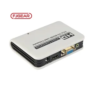 FJ-VH001 Fjgear vga + audio ke hdmi, konverter video 1080P HD dengan cangkang plastik audio