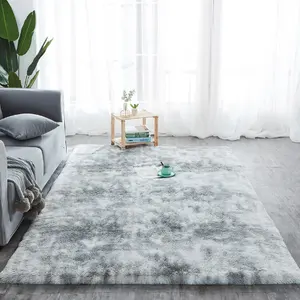 Soft Different Size Bedroom Bay Window Plush Tie Dye Gradient Solid Color Rug Mat Fluffy Living Room Carpet