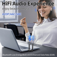 BT616 Bluetooth 6,0 Adaptador Transmisor de audio inalámbrico Receptor USB Dongle para auriculares Altavoz Windows 8,1/10/11 Driver Free