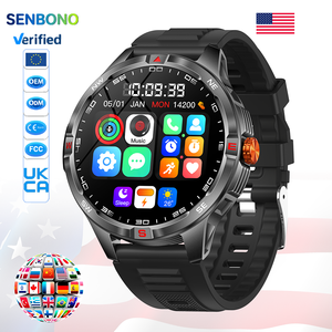 Montre connectée SENBONO V45, suivi du sommeil et <span class=keywords><strong>de</strong></span> l'<span class=keywords><strong>exercice</strong></span>, Bluetooth sans fil, réponse aux appels, notifications push, étanche IP68, bracelet en silicone - Product Image 1