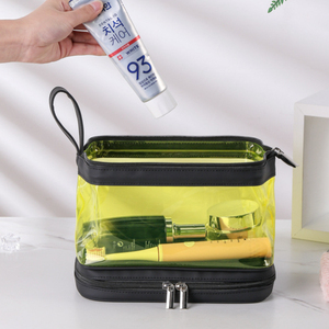 Neceser de viaje transparente con compartimentos separados, bolsa de almacenamiento de maquillaje impermeable, organizador de cosméticos portátil para mujer - Product Image 4