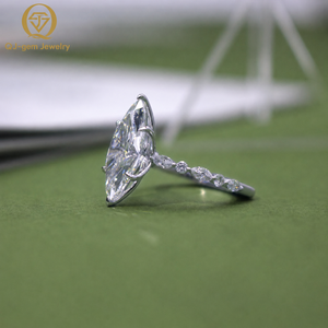 Luxury Big Size Marquise Cut White Gold <b>Diamond</b> <b>Ring</b> High Clarity Lab Grown <b>Diamond</b> DE Color Custom for Gift for Engagement - Product Image 2